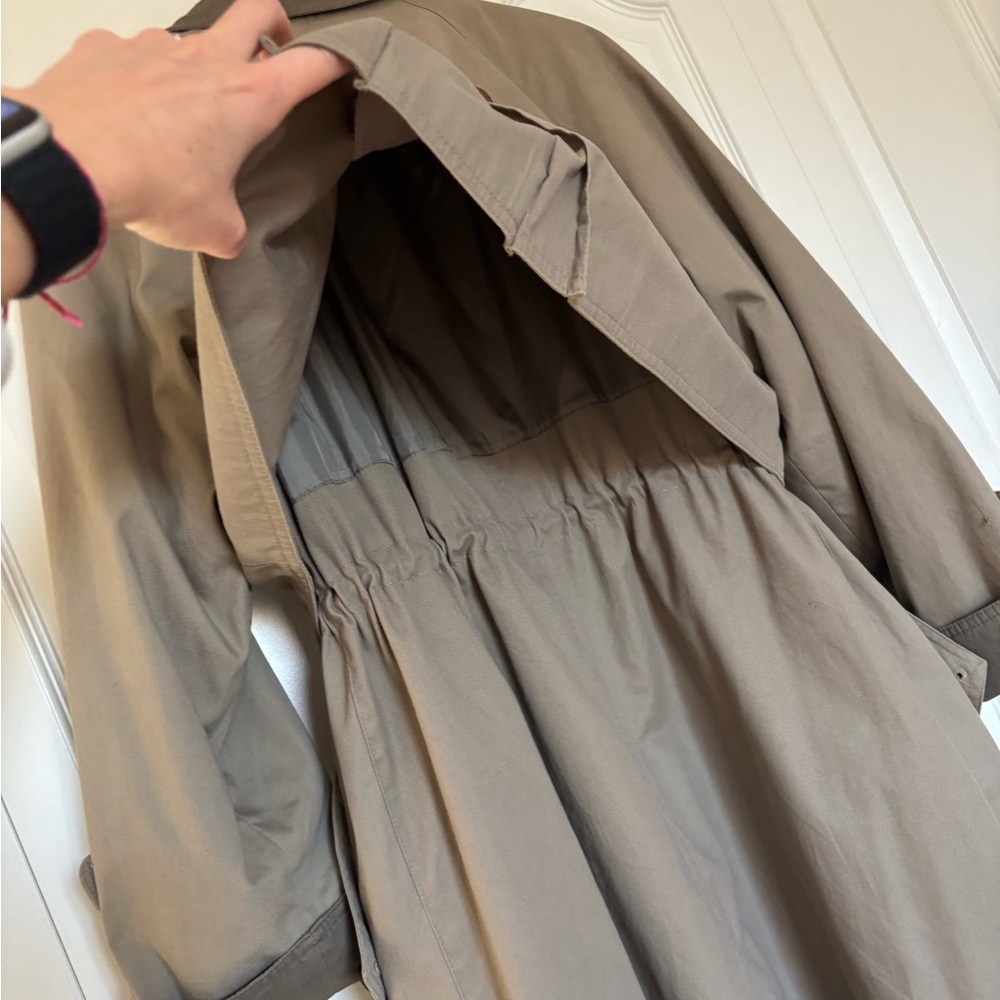 Vintage Tan Plaid Lined Trench Coat - Picture 15 of 15